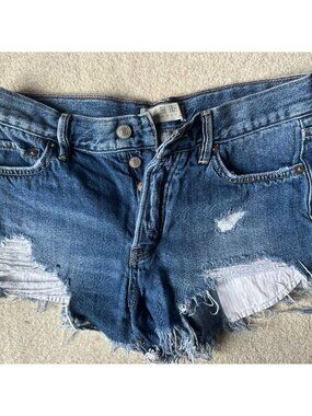 We The Free denim button fly cut off shorts 25